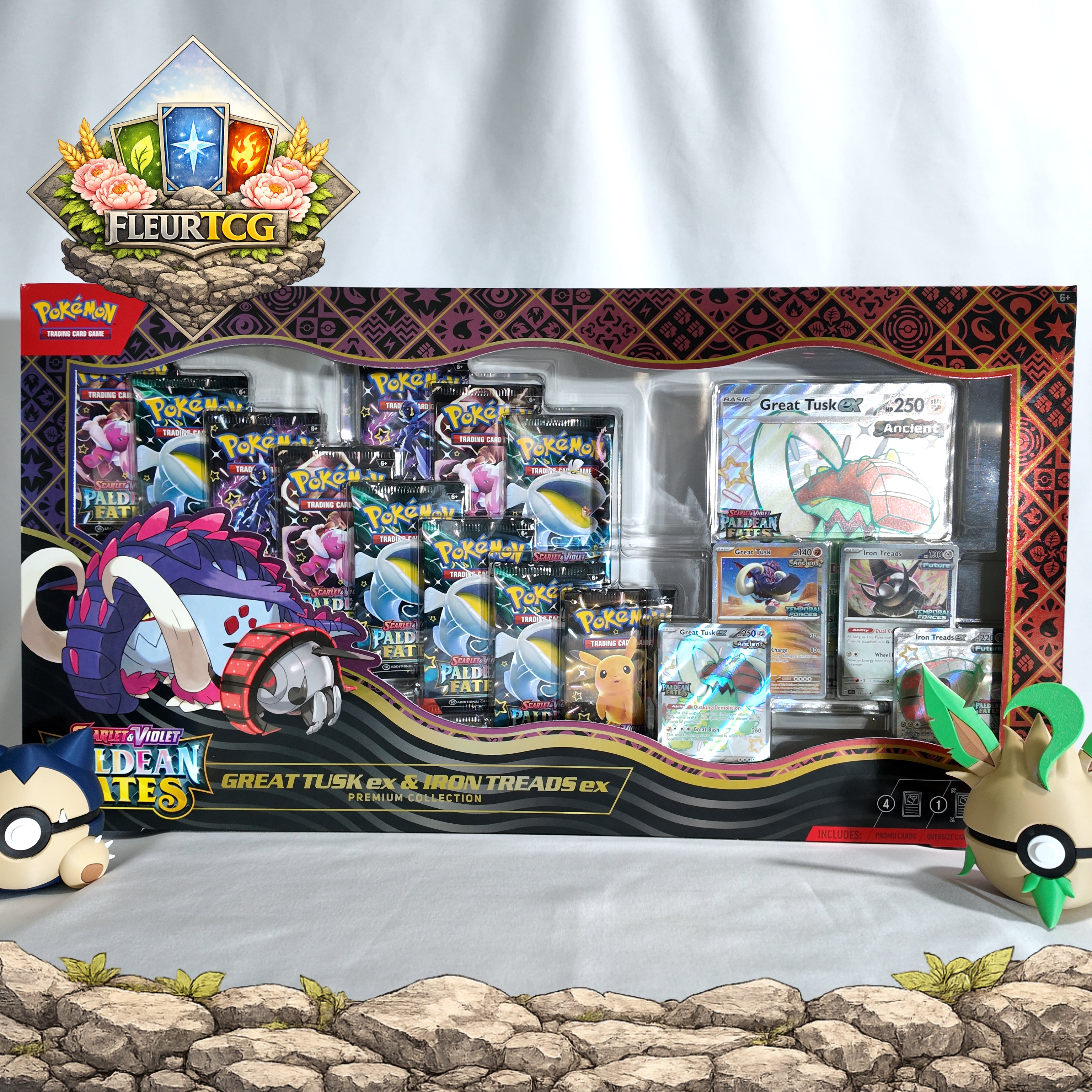 Paldean Fates Great Tusk ex & Iron Treads ex Premium Collection