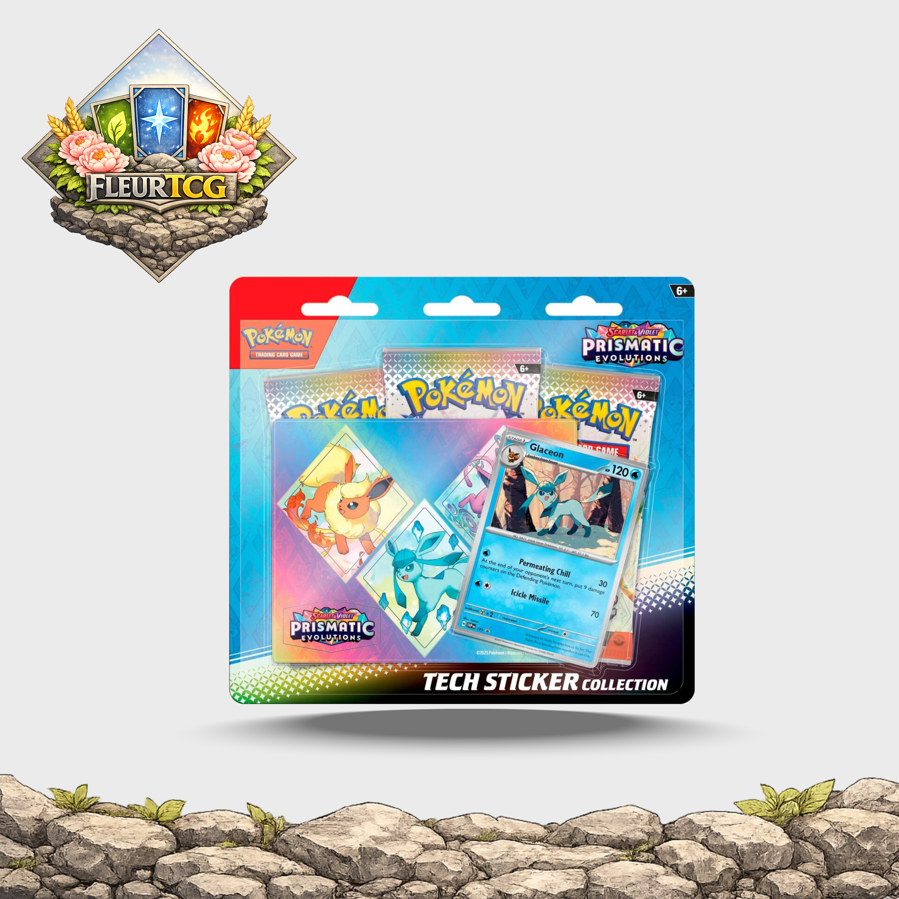 Prismatic Evolutions Tech Sticker Collection (Glaceon)