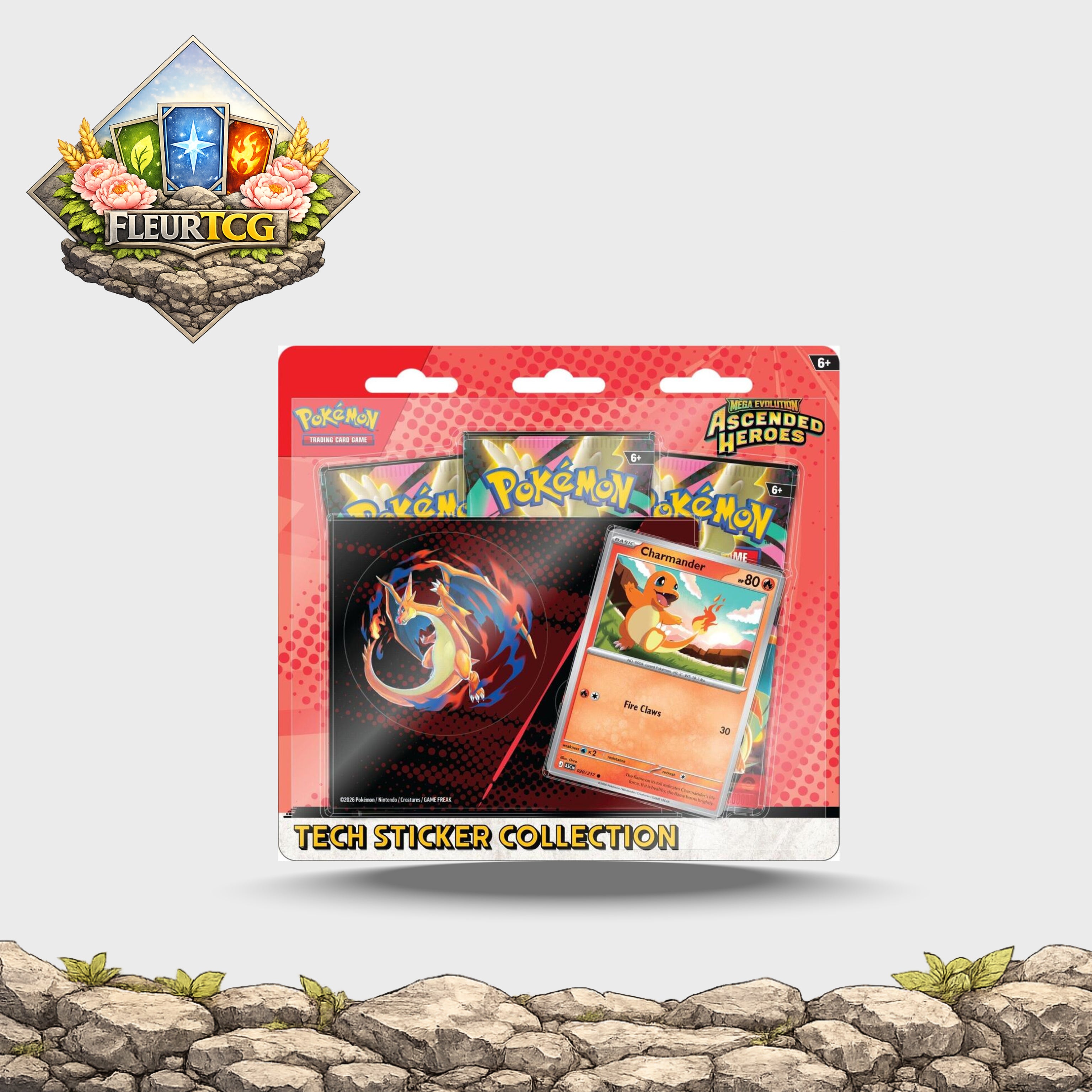 Mega Evolution Ascended Heroes Tech Sticker Collection (Charmander)